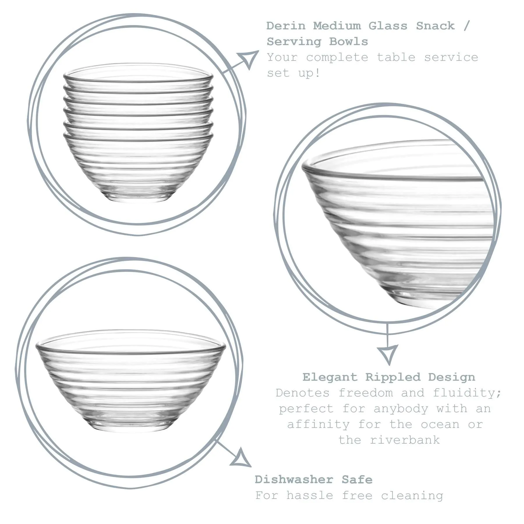 11cm Derin Glass Serving Bowl - By LAV