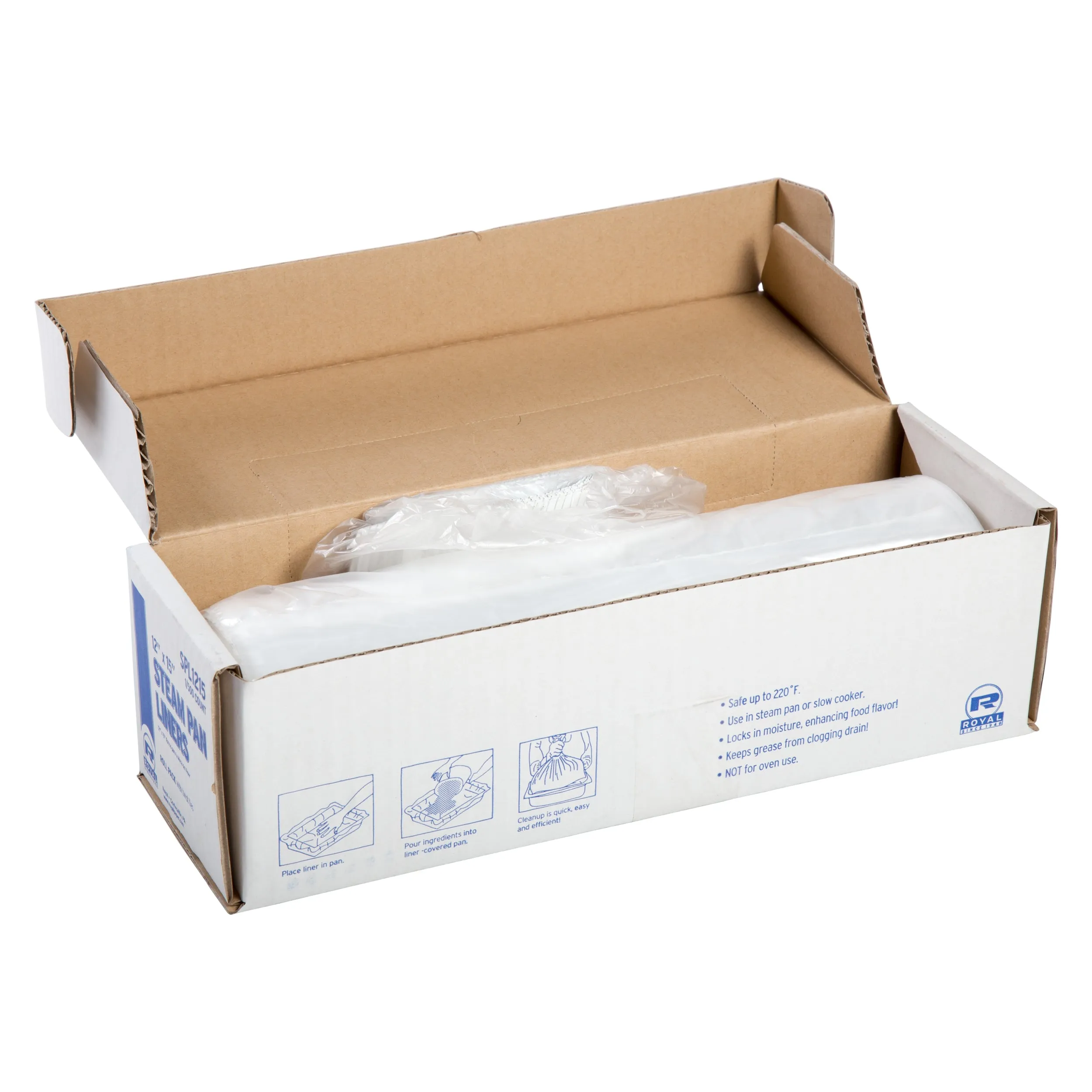 1/6 Pan Steam Pan Liners with Twist Ties, Case of 500