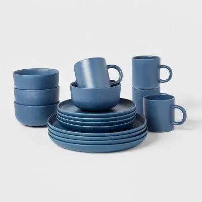 16pc Stoneware Tilley Dinnerware Set Blue - Threshold