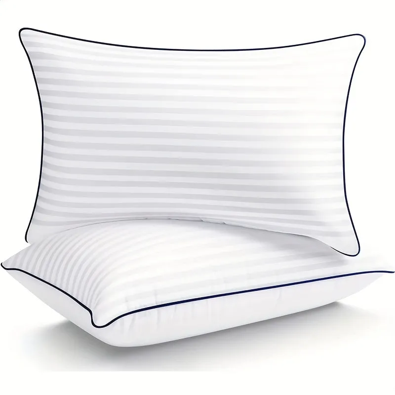 1pc Luxury Plush Bed Pillow - Ultimate Cooling, Supportive, and Pressure-Relieving Comfort for Back, Stomach, and Side Sleepers - Soft Down Alternative Filling, Perfect for Bedroom and Guest Rooms, Hypoallergenic and Breathable Design