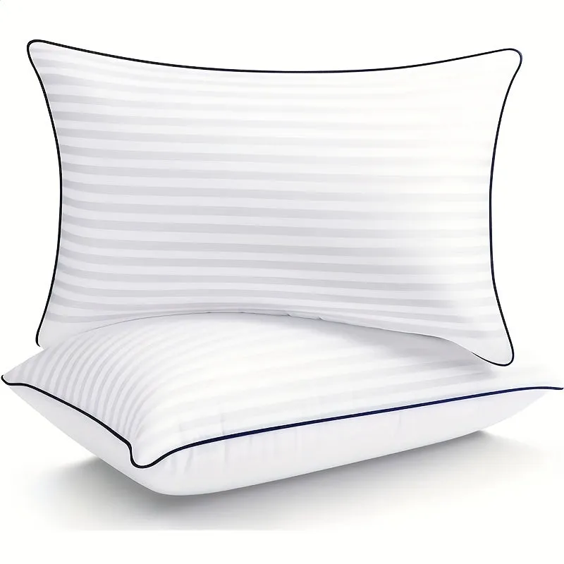 1pc Luxury Plush Bed Pillow - Ultimate Cooling, Supportive, and Pressure-Relieving Comfort for Back, Stomach, and Side Sleepers - Soft Down Alternative Filling, Perfect for Bedroom and Guest Rooms, Hypoallergenic and Breathable Design