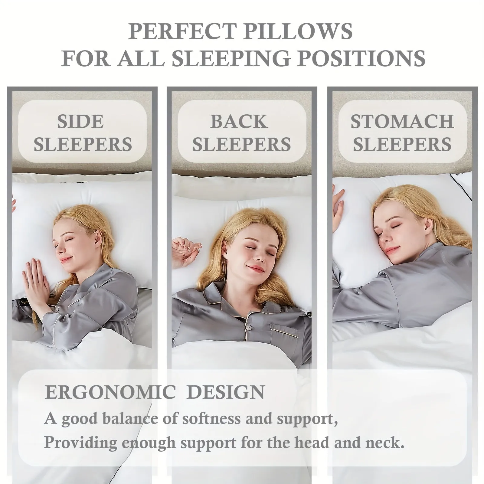 1pc Luxury Plush Bed Pillow - Ultimate Cooling, Supportive, and Pressure-Relieving Comfort for Back, Stomach, and Side Sleepers - Soft Down Alternative Filling, Perfect for Bedroom and Guest Rooms, Hypoallergenic and Breathable Design
