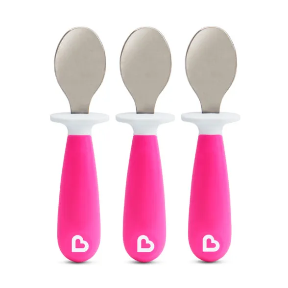 [2 Pack] Munchkin Raise™ Toddler Spoons (Pink)
