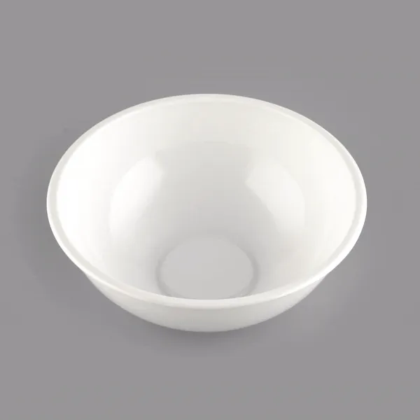 21 oz Round White Plastic Salad Bowl - 6 3/4" x 6 3/4" x 2 1/2" - 200 count box