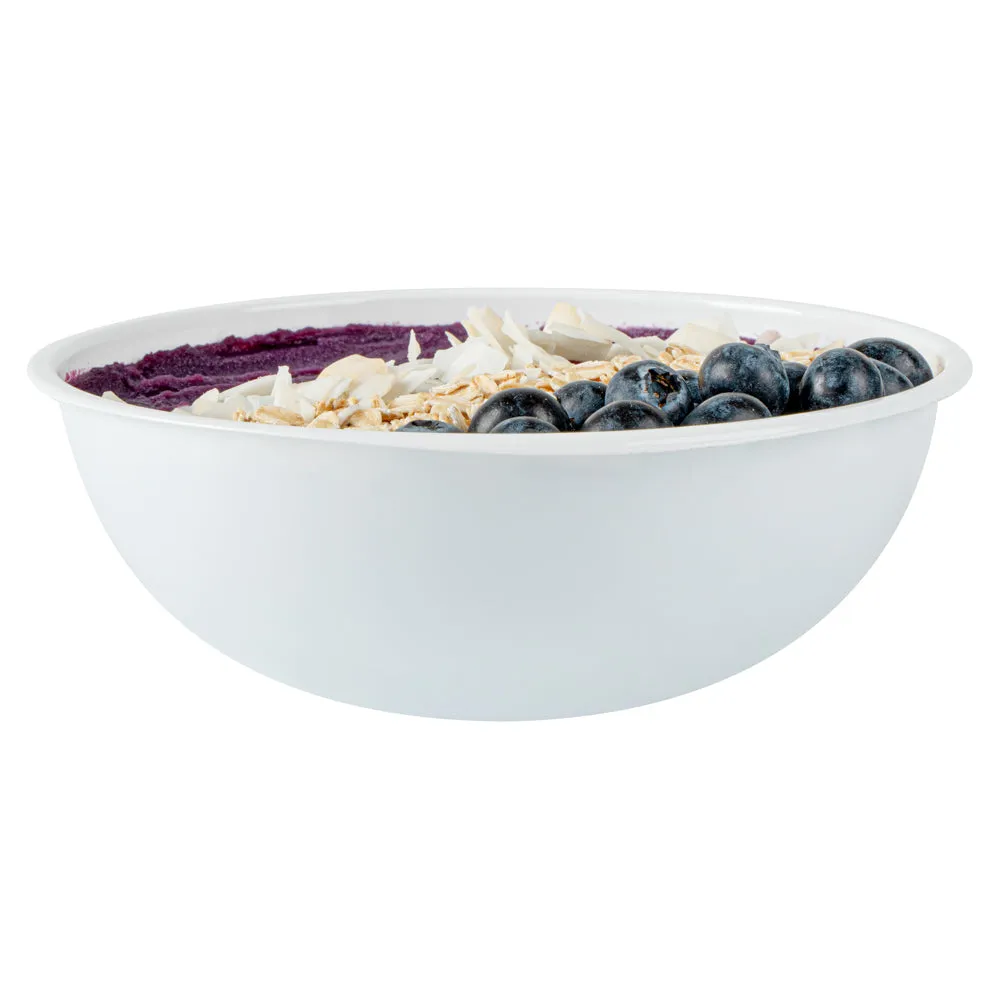 21 oz Round White Plastic Salad Bowl - 6 3/4" x 6 3/4" x 2 1/2" - 200 count box