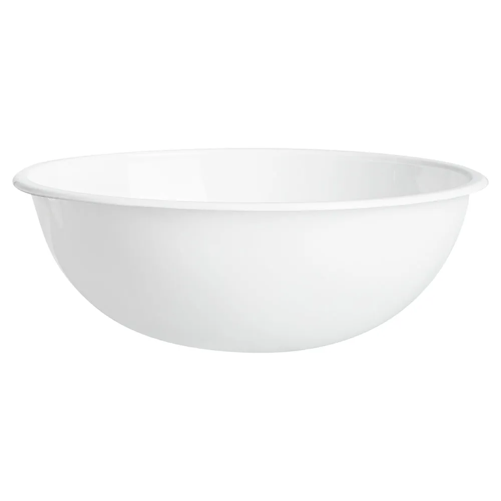 21 oz Round White Plastic Salad Bowl - 6 3/4" x 6 3/4" x 2 1/2" - 200 count box