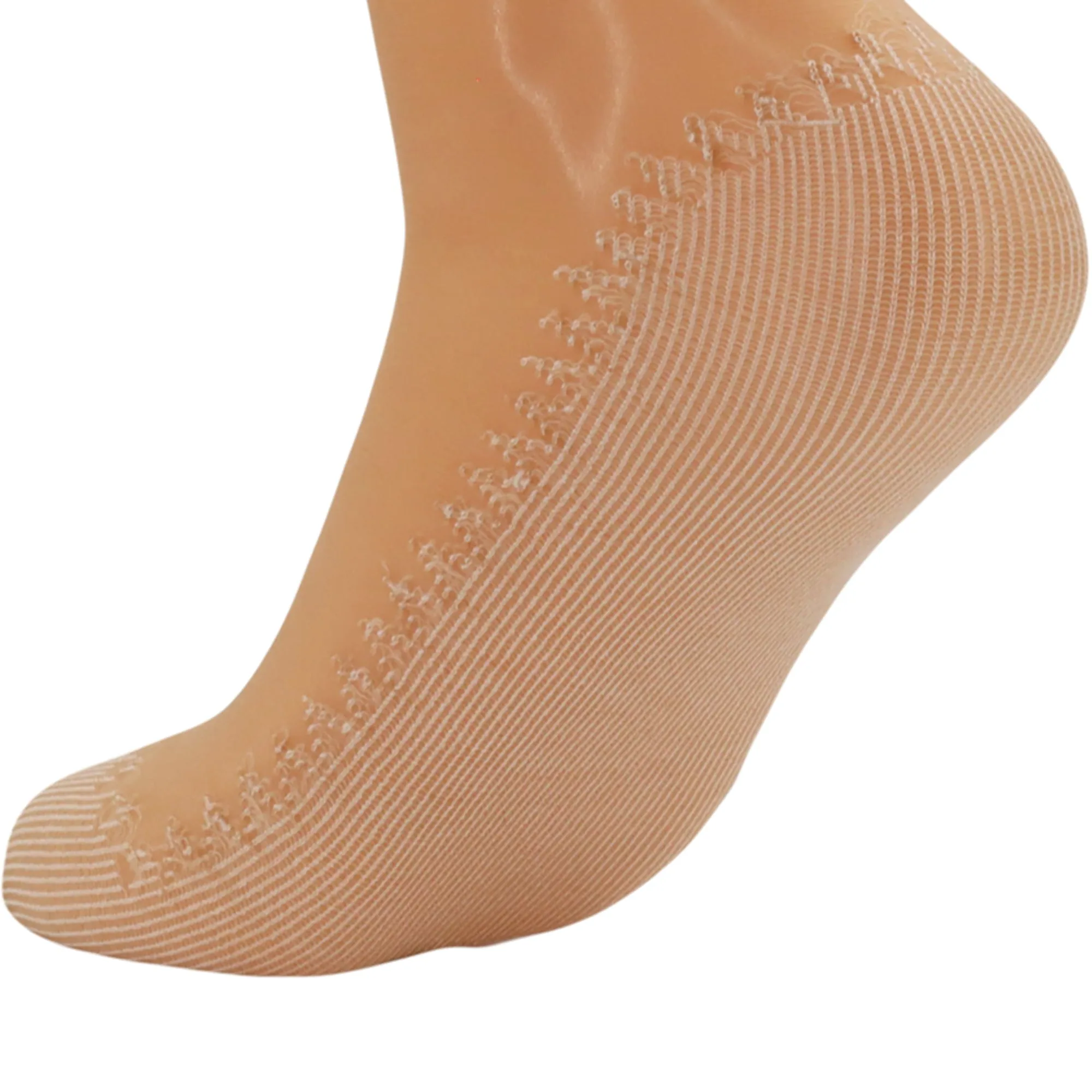 3 Pairs Women's Anti-Slip Sheer Ankle Socks with Cotton Sole and Reinforced Toe