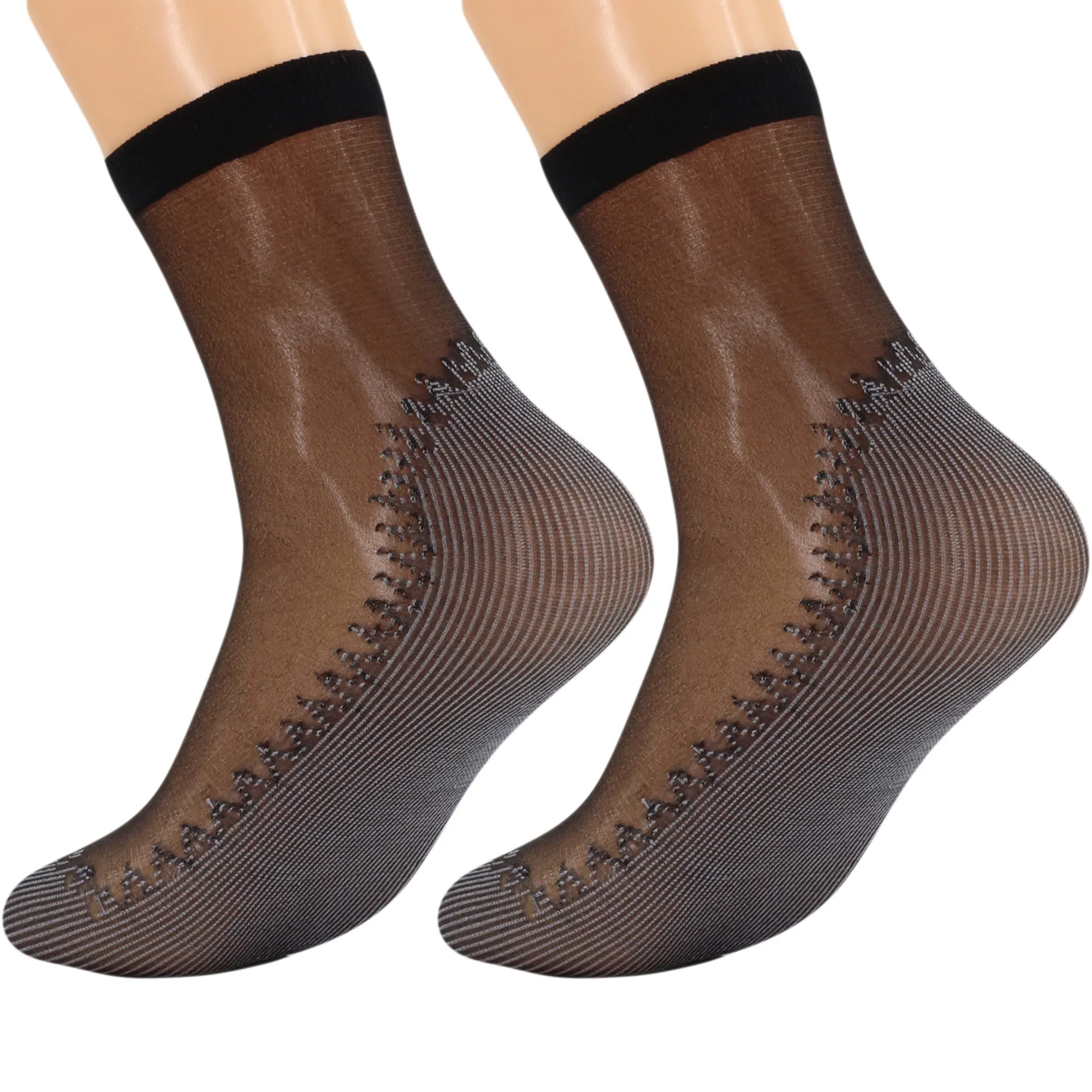 3 Pairs Women's Anti-Slip Sheer Ankle Socks with Cotton Sole and Reinforced Toe