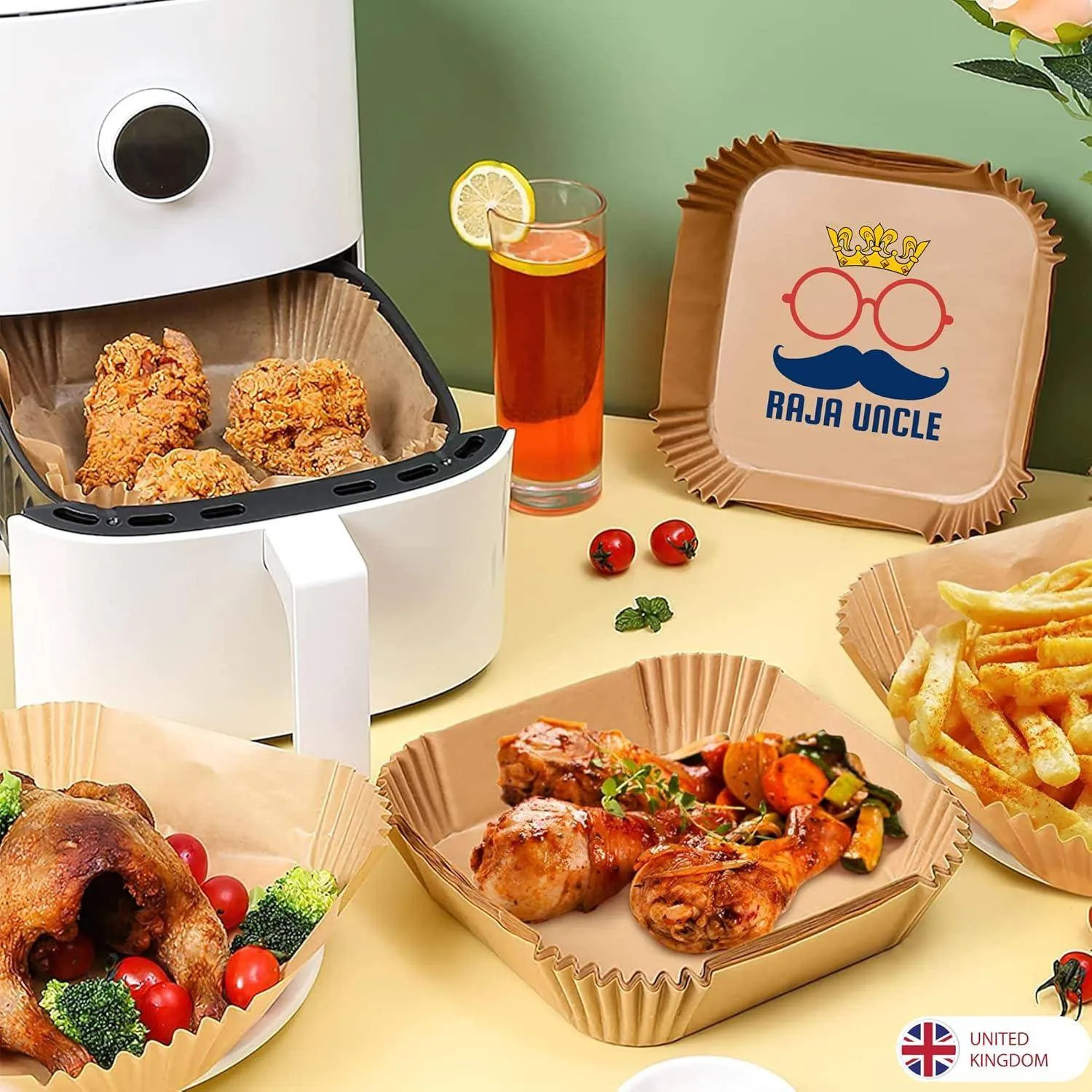 6.3 Inch Square Air Fryer Liners [100Pcs]