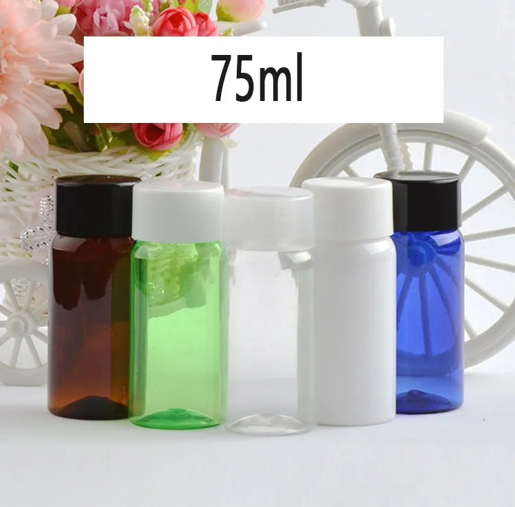 75ml round shoulder bottle PET plastic double-layer screw cap empty bottle