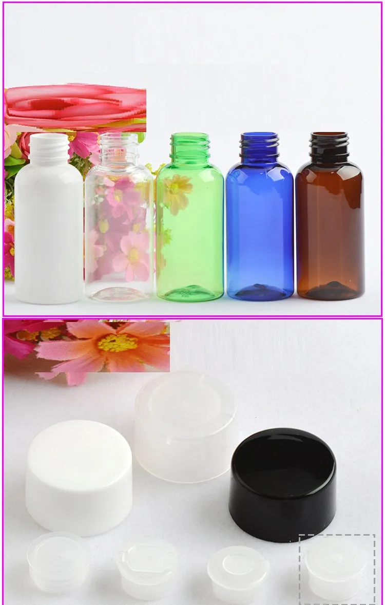 75ml round shoulder bottle PET plastic double-layer screw cap empty bottle