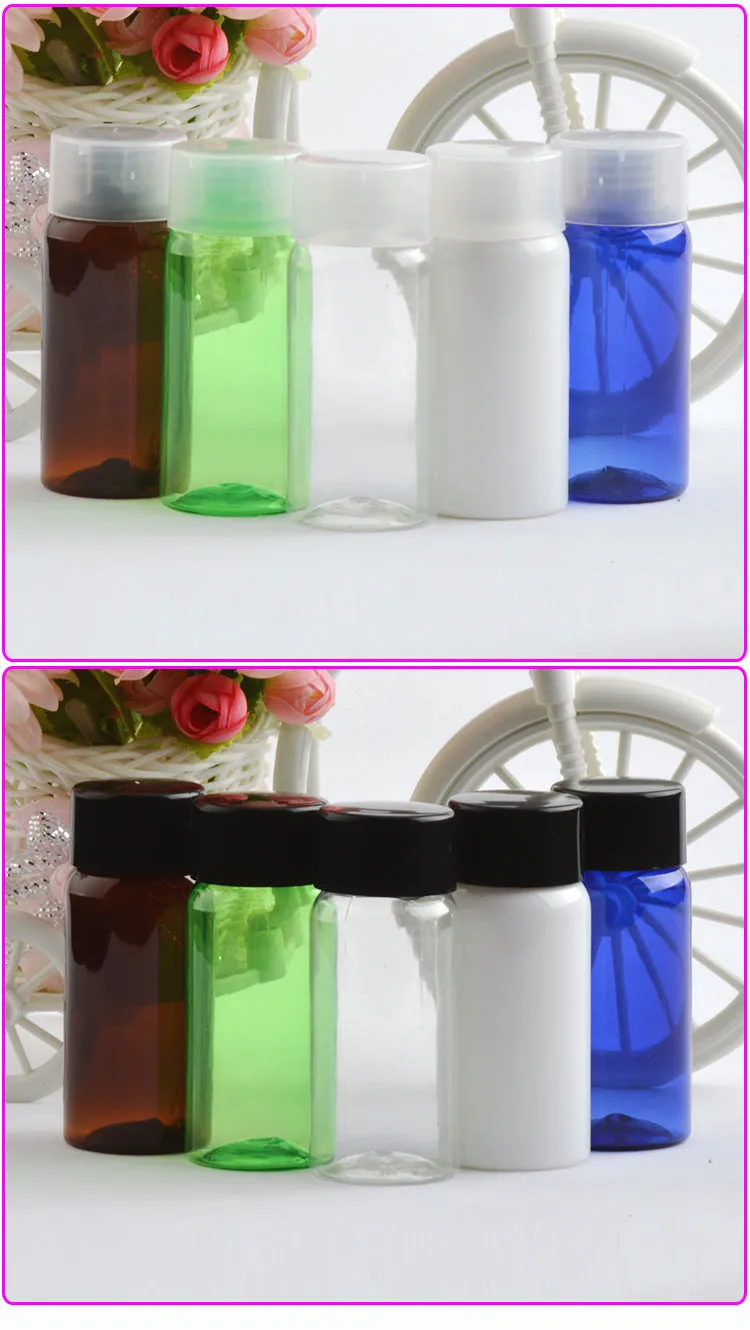 75ml round shoulder bottle PET plastic double-layer screw cap empty bottle