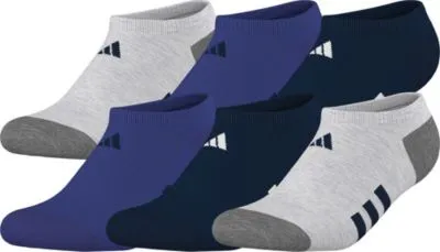 adidas Youth Athletic Cushioned 6-Pack No Show Socks