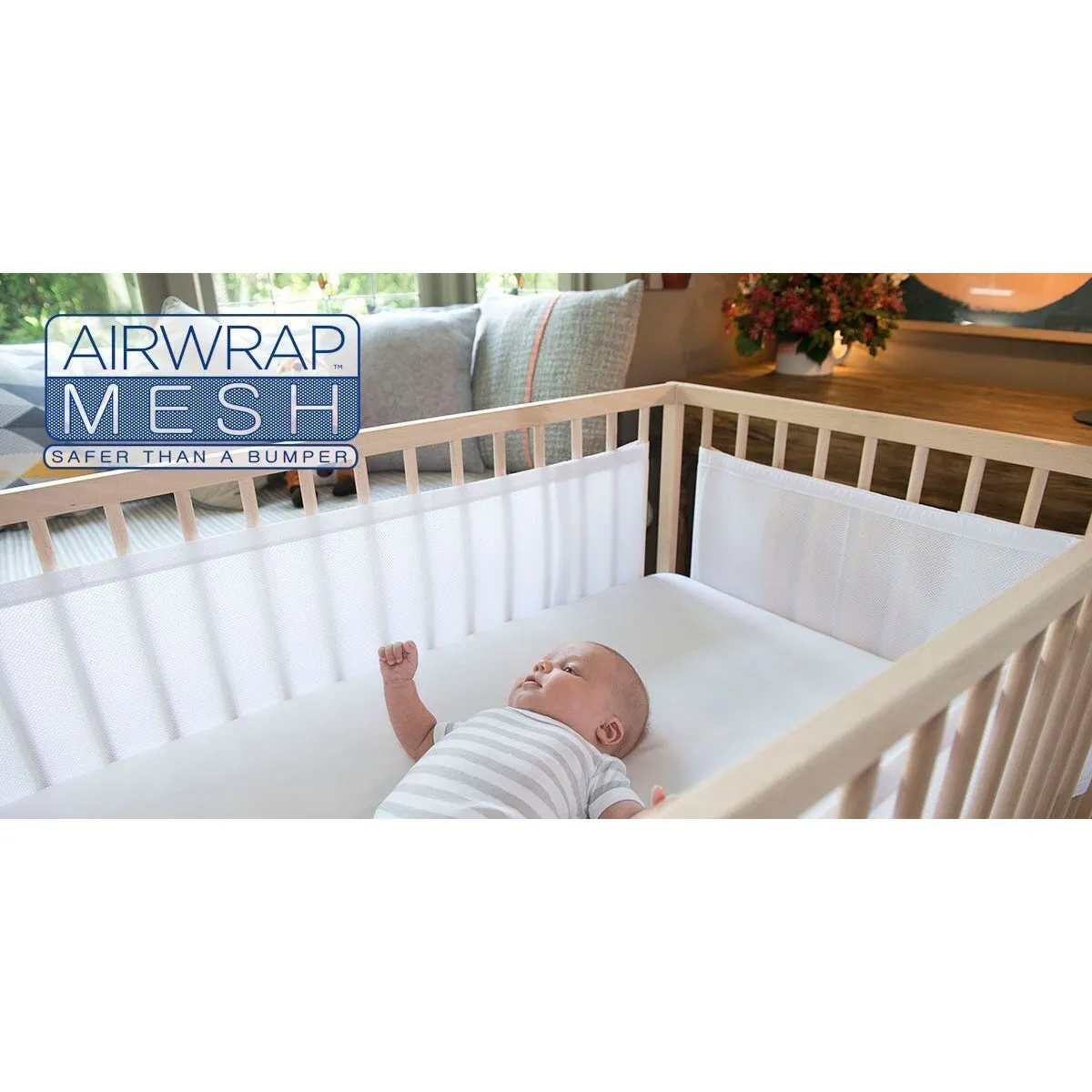 Airwrap Mesh Cot Liner - 2 Sides White