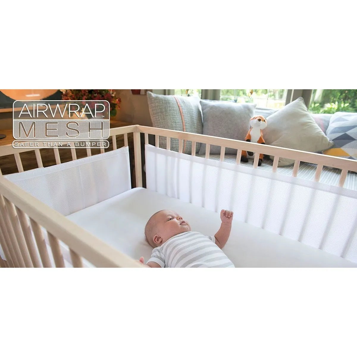 Airwrap Mesh Cot Liner - 2 Sides White