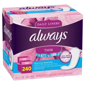 Always Daily's Thin Liners (240 ct.)