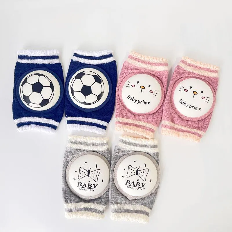 Amchi Baby 3 Pair Anti-Slip Padded Baby Knee Pads for Crawling - 0 to 3 Years - Mutlicolor