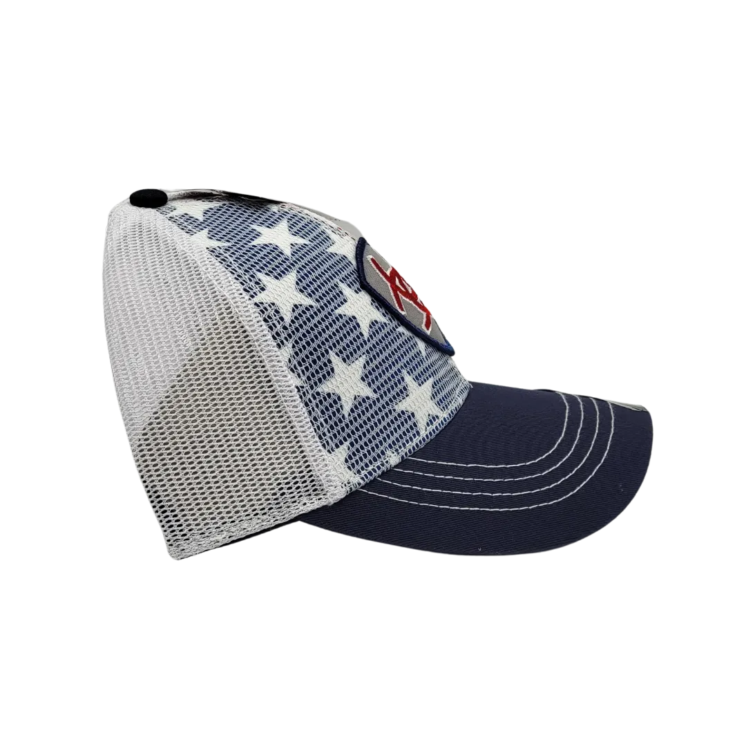 Ariat M&F US Flag Shield White Mesh Overlay Cap