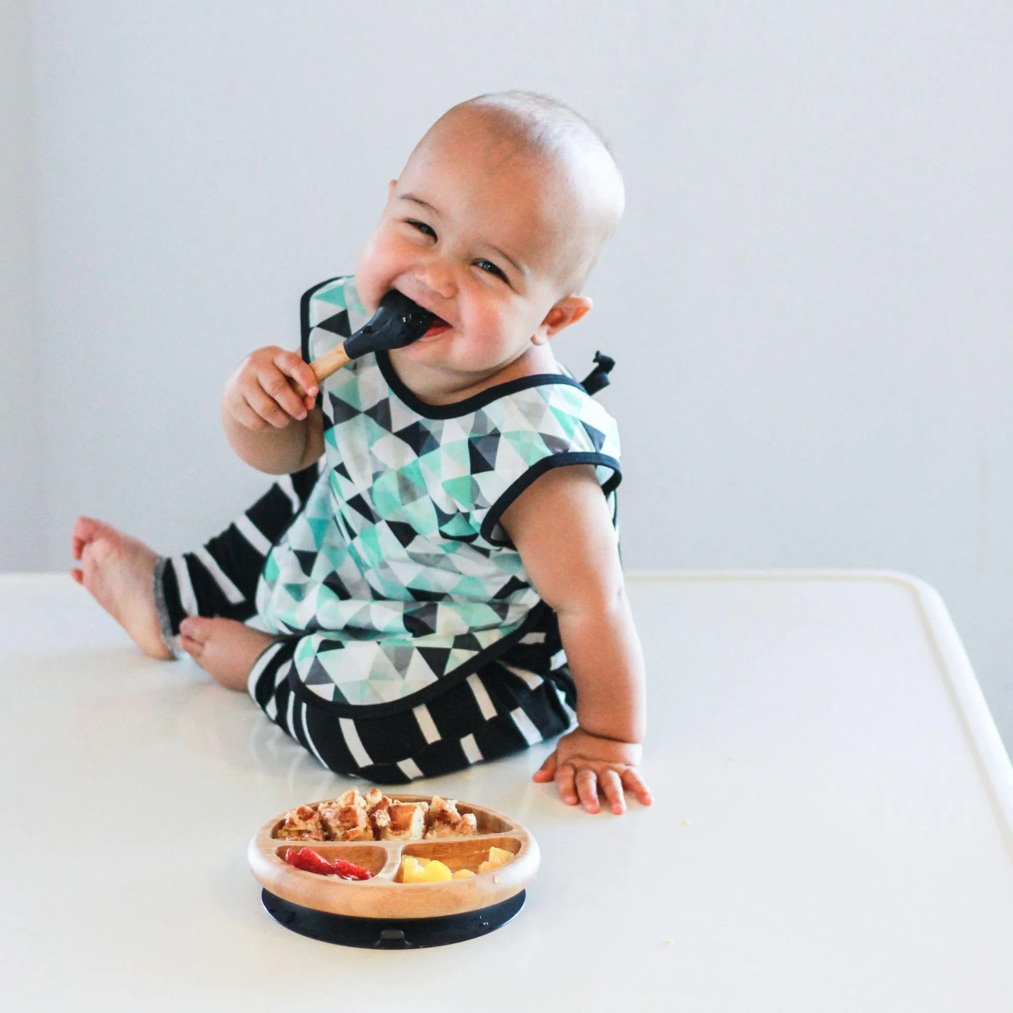 Avanchy Bamboo Baby Spoons - Pack of 5 - Blue (6m )