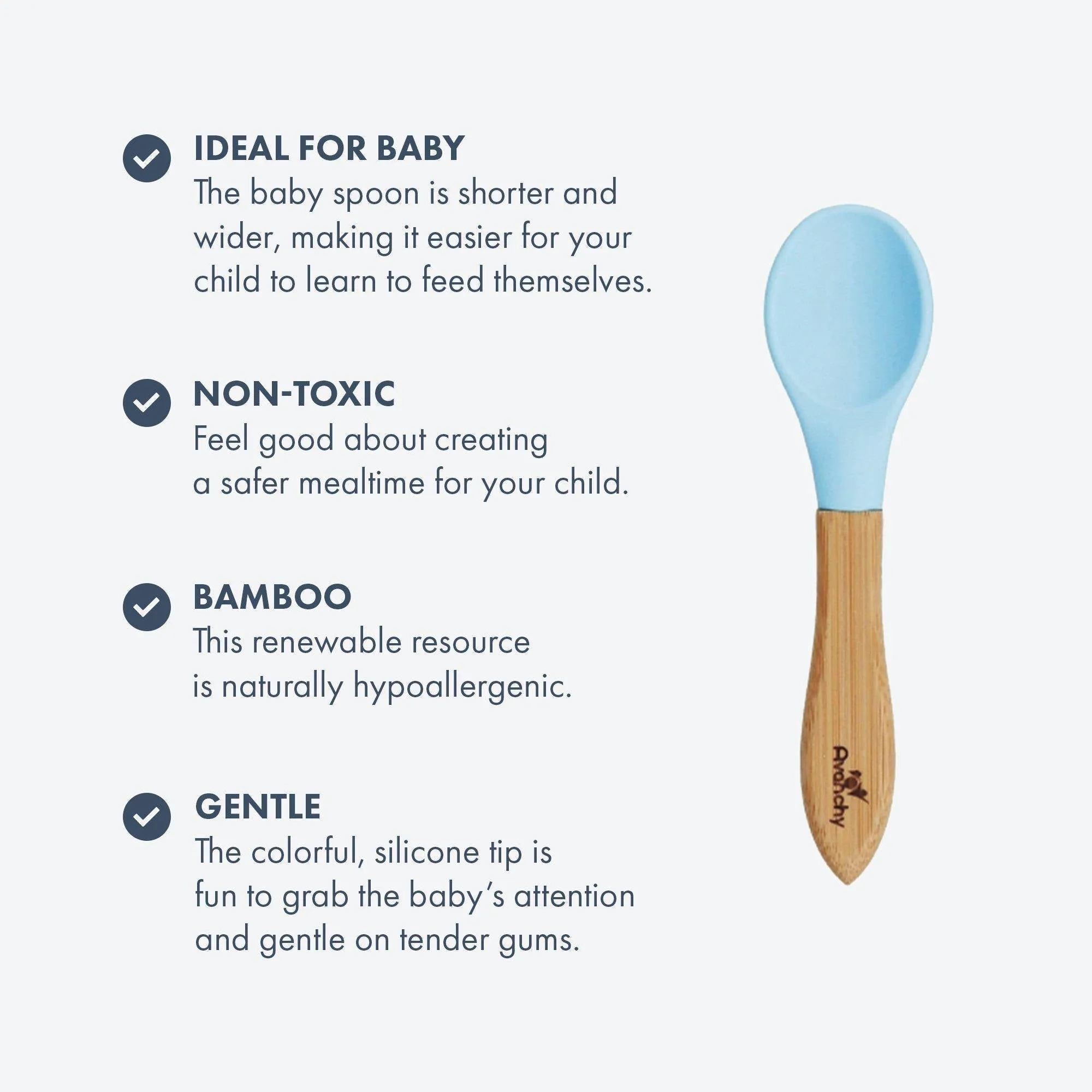 Avanchy Single Bamboo Baby Spoons (Older Babies)