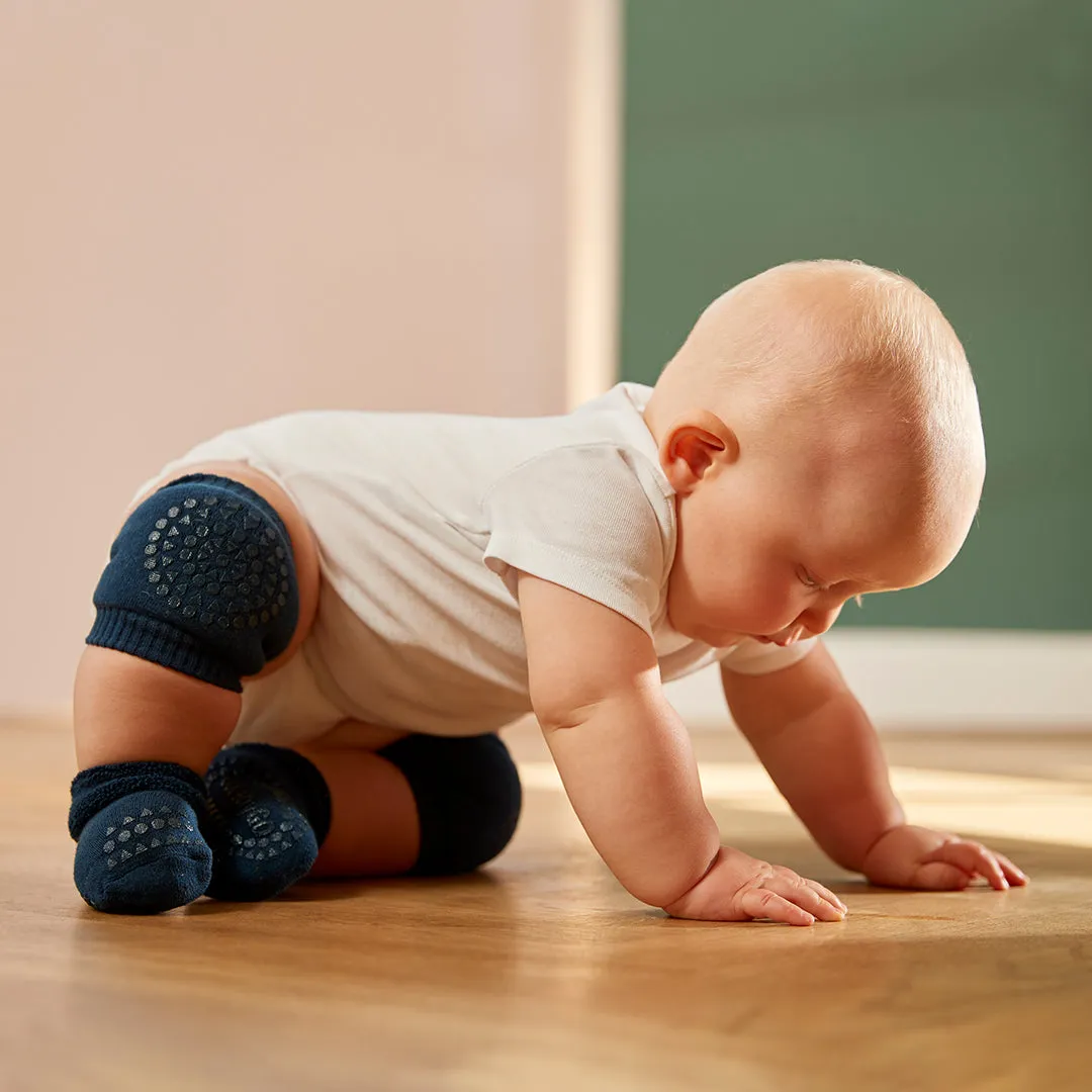 Baby anti-slip knee pad with grip for crawling - Navy Blue