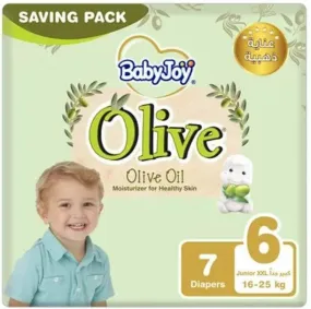 Baby Joy Olive Oil, Size 6 Junior XXL, 16 to 25 kg, Saving Pack, 7 Diapers