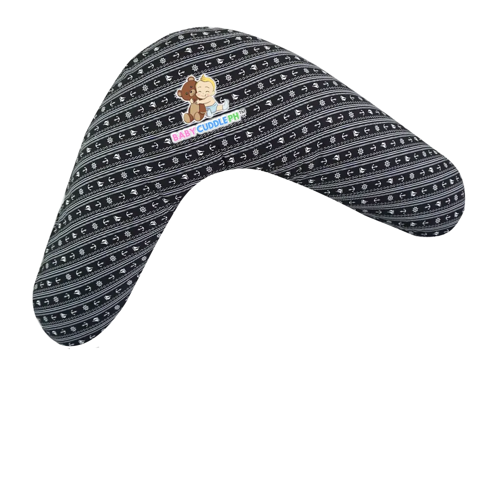 Babycuddle Nursing Pillow (Multi-use) - Anchor Stripes in Black