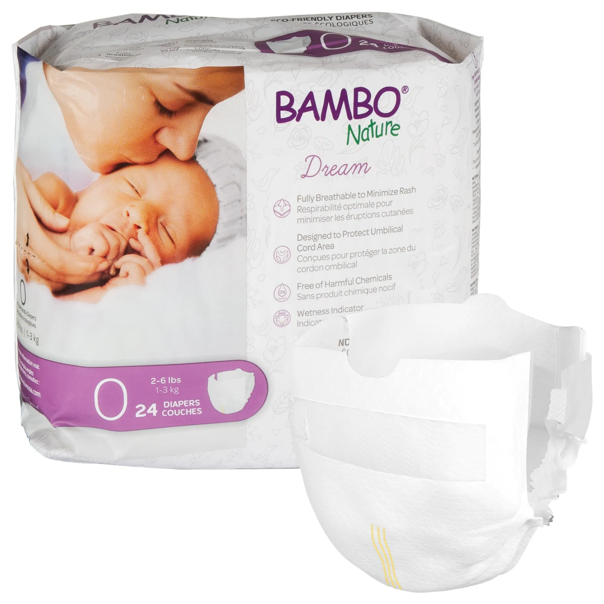 Bambo Nature Dream Diapers Eco-Friendly Baby Diaper, Size 0, Newborn