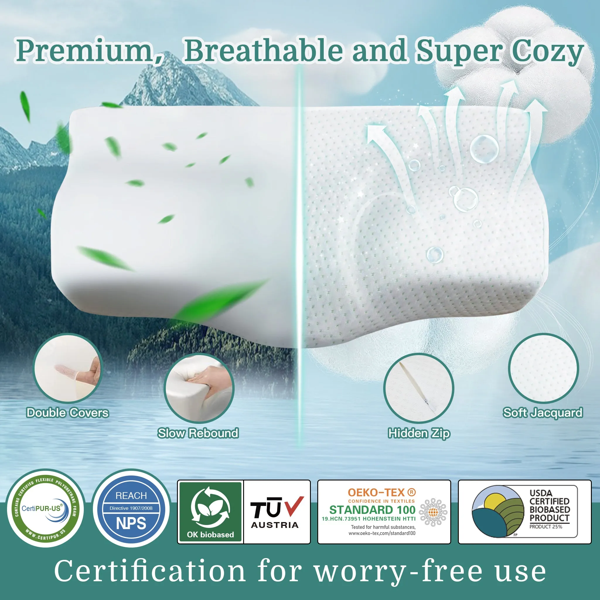 Best Memory Foam Pillow for Neck Pain Neck Support Pillow