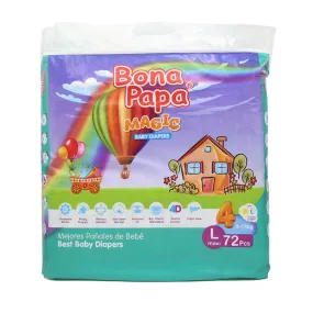 Bona Papa Magic Baby Diapers, L Maxi, No. 4, 9-13kg, 72-Pack