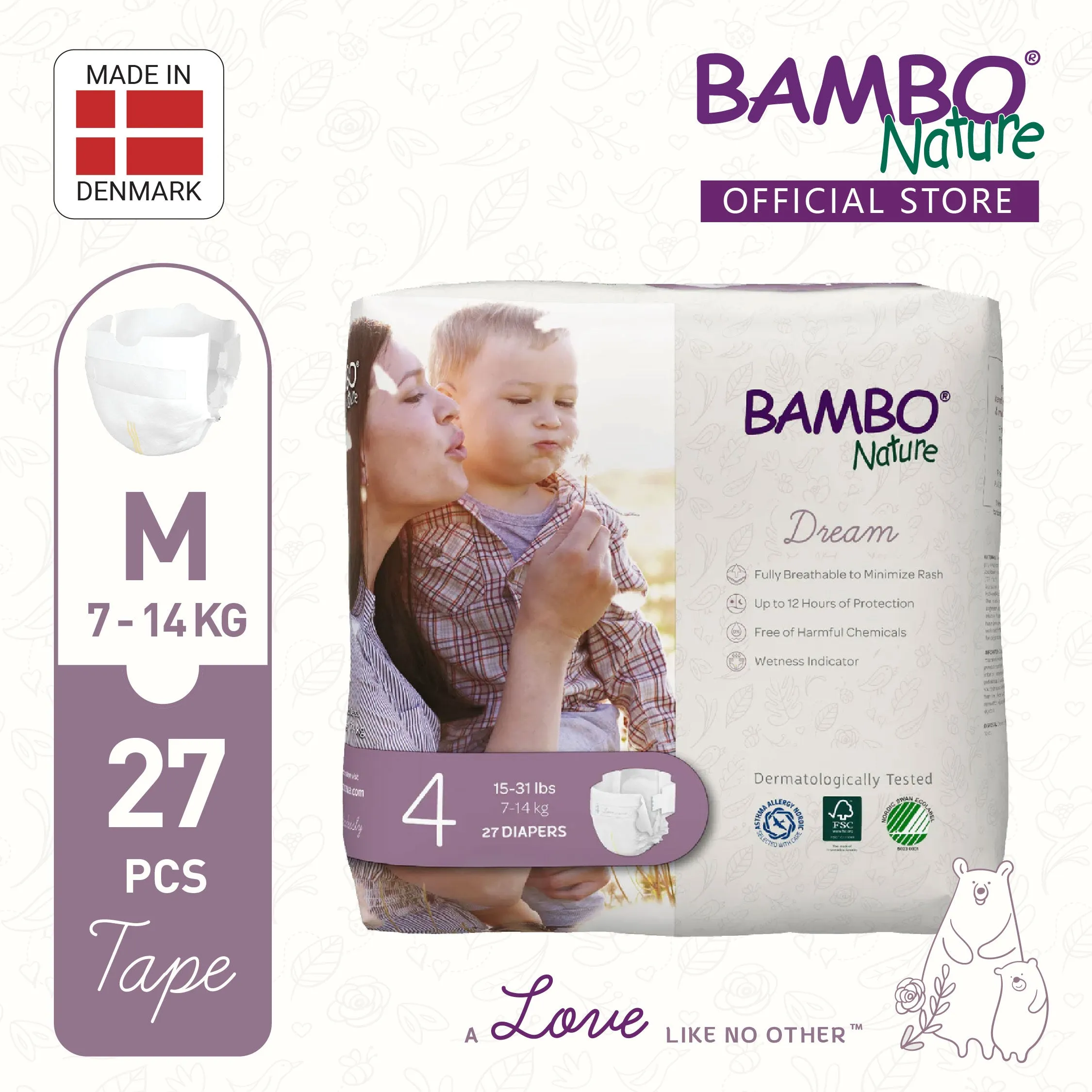 [BUNDLE] Bambo Nature Dream Maxi (M) - Size 4, (135 27pcs)