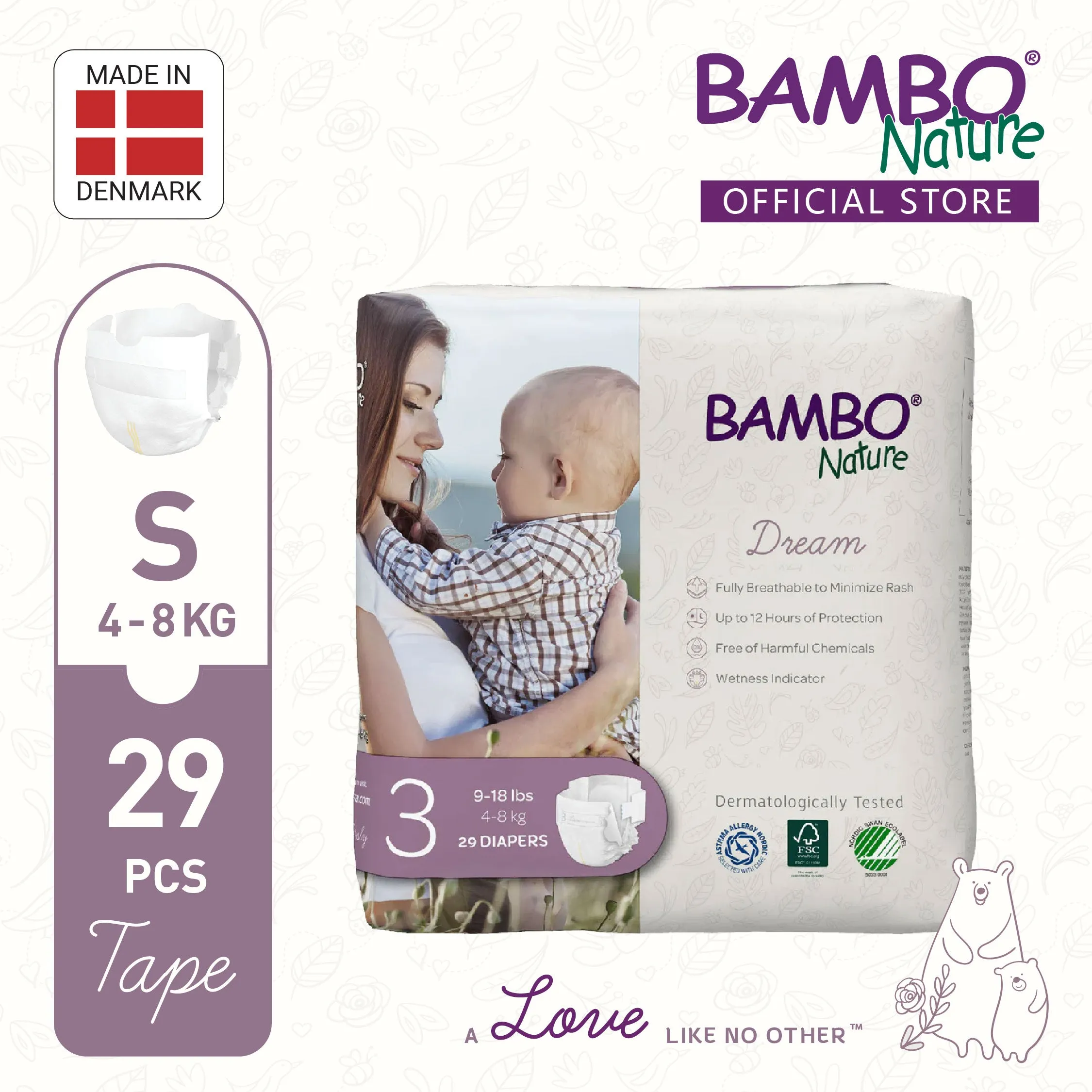 [BUNDLE] Bambo Nature Dream Maxi (S) - Size 3, (145 29pcs)