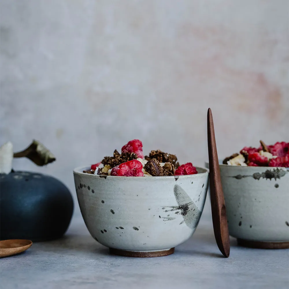 Ceramic Brush Stroke Snack Bowl Set
