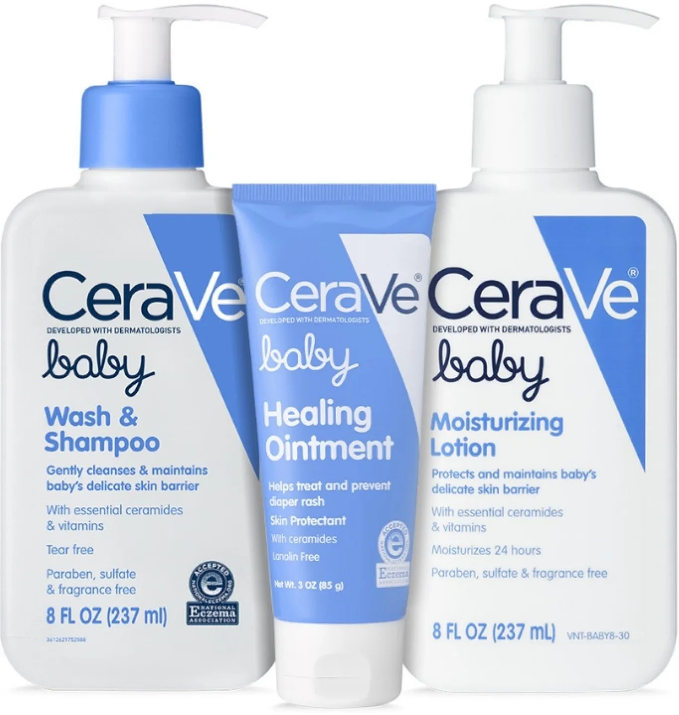 CeraVe Baby Skincare | Contains CeraVe Baby Wash & Shampoo, Baby Lotion, and Baby Healing Ointment 1 ea