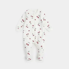 Cherry Print on Footed Sleeper | Petit Lem