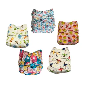 Combo of 5 Reusable Diapers - Option H