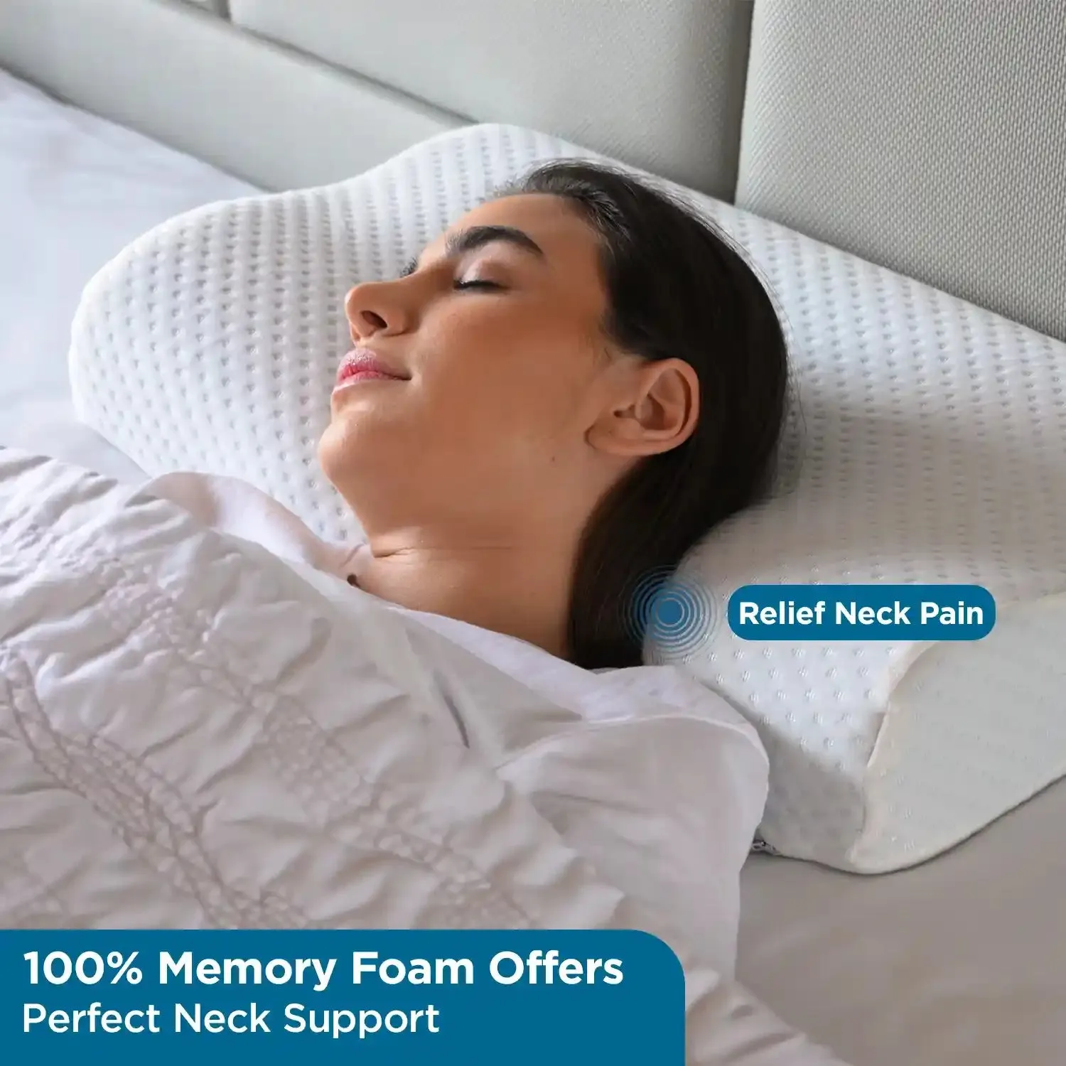Contour Orthopedic Pillow with Memory Foam for Neck & Shoulder Pain