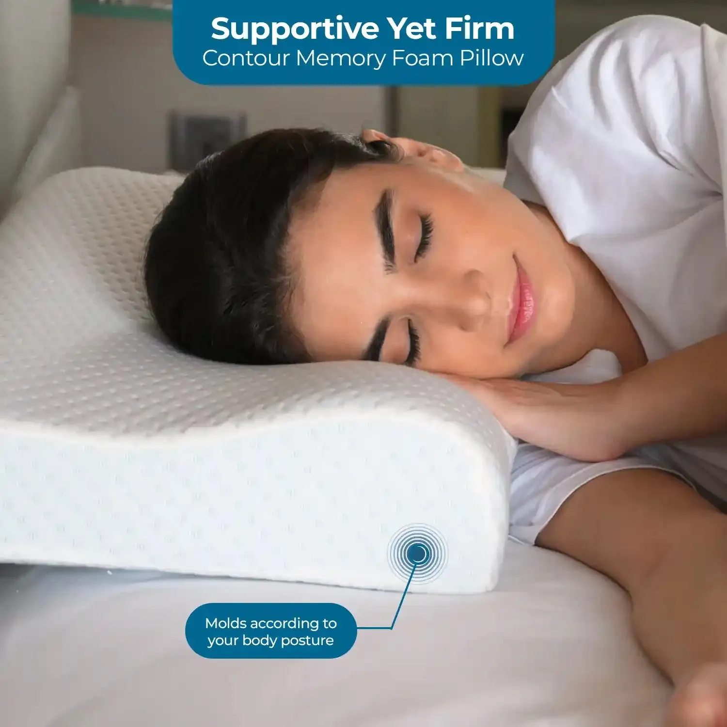 Contour Orthopedic Pillow with Memory Foam for Neck & Shoulder Pain