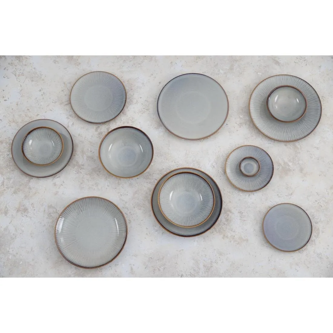 FU192 Olympia Drift Grey Plain Coupe Bowls 155mm (Pack of 6)