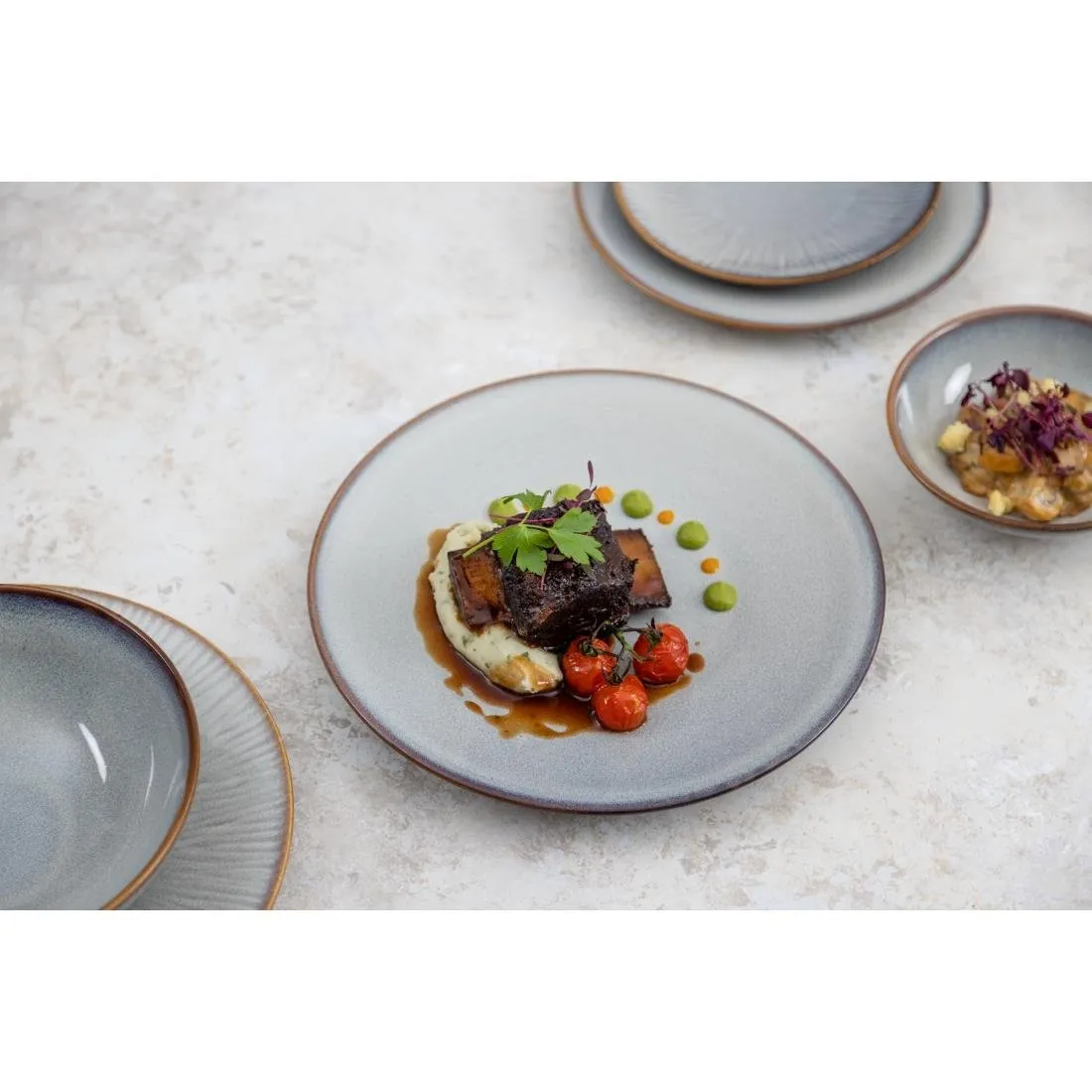 FU192 Olympia Drift Grey Plain Coupe Bowls 155mm (Pack of 6)