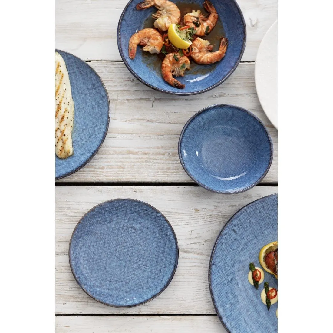 FU223 Olympia Denim Blue Coupe Bowls 220mm (Pack of 6)