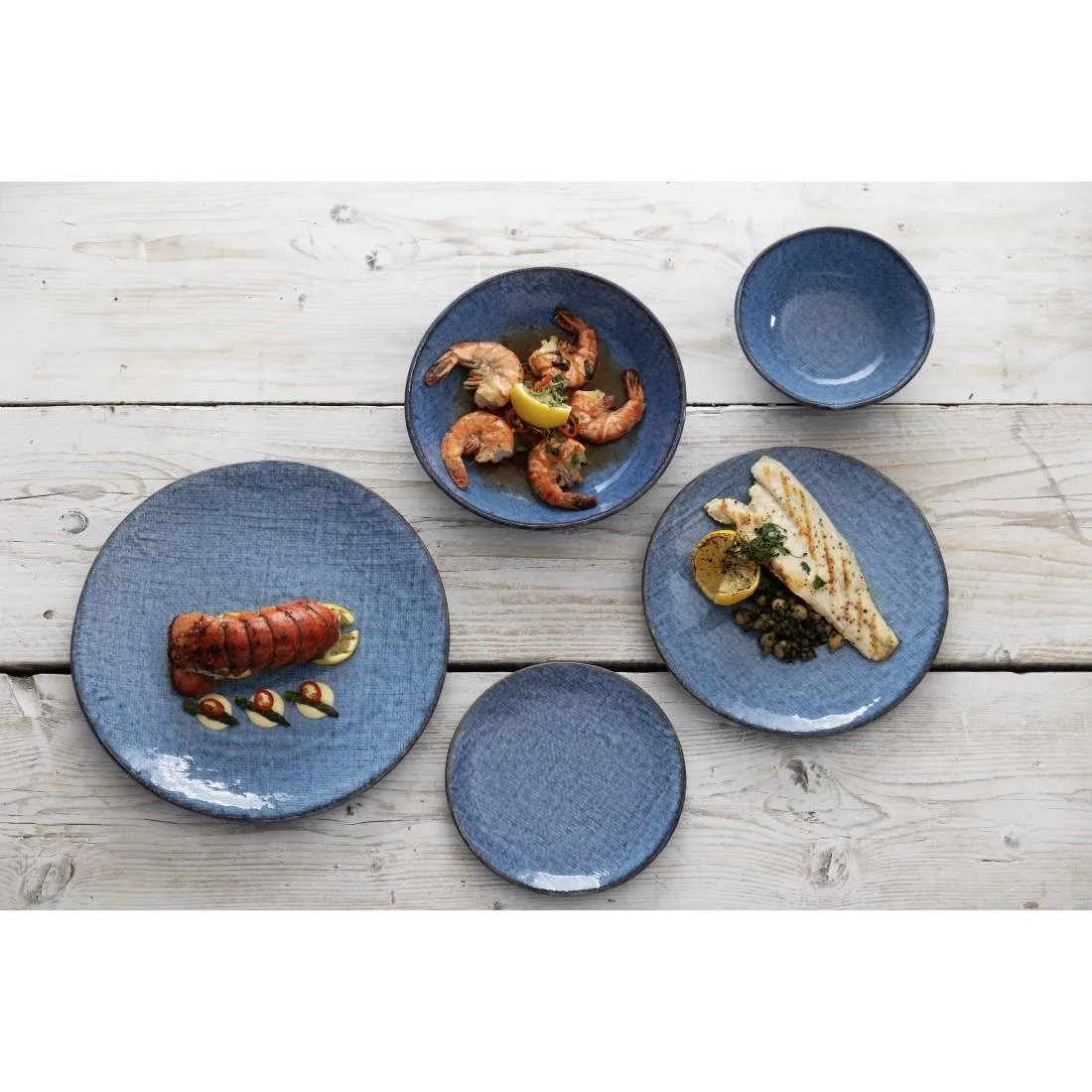FU223 Olympia Denim Blue Coupe Bowls 220mm (Pack of 6)