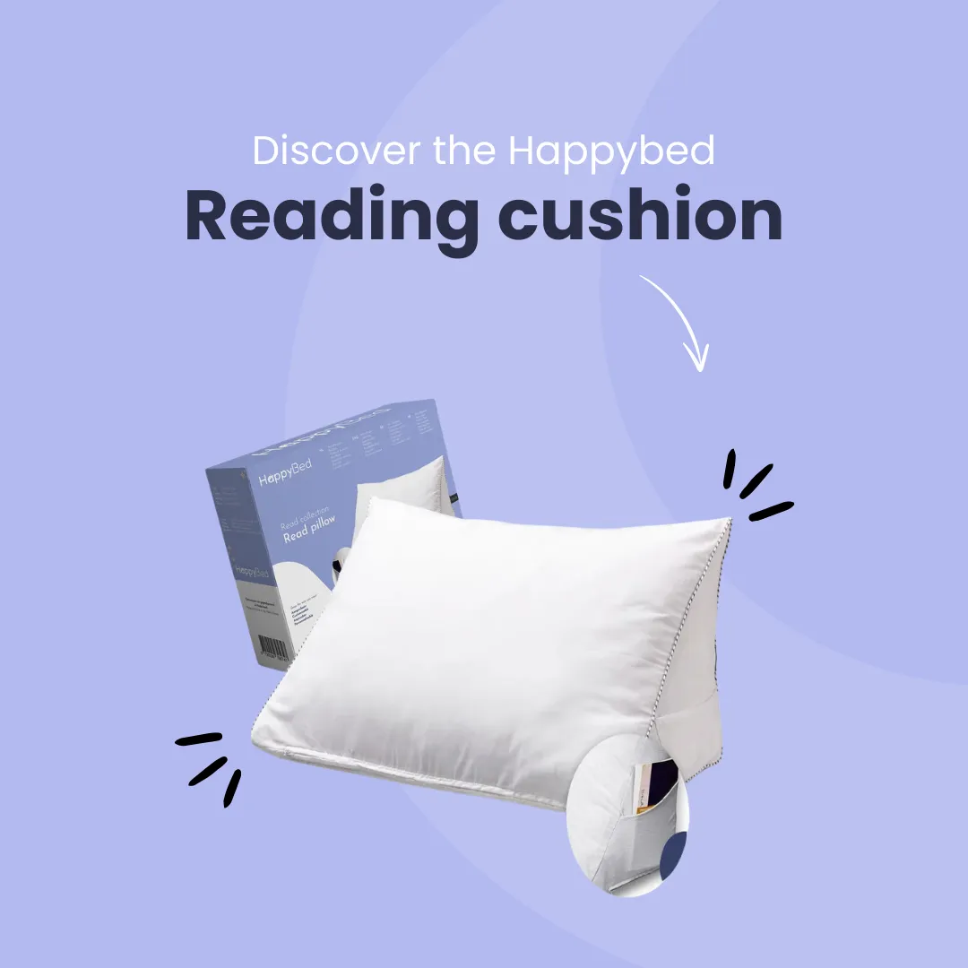 HappyDuvet Reading Cushion | 45x60 cm - Adjustable with zip - Pressure distribution effect