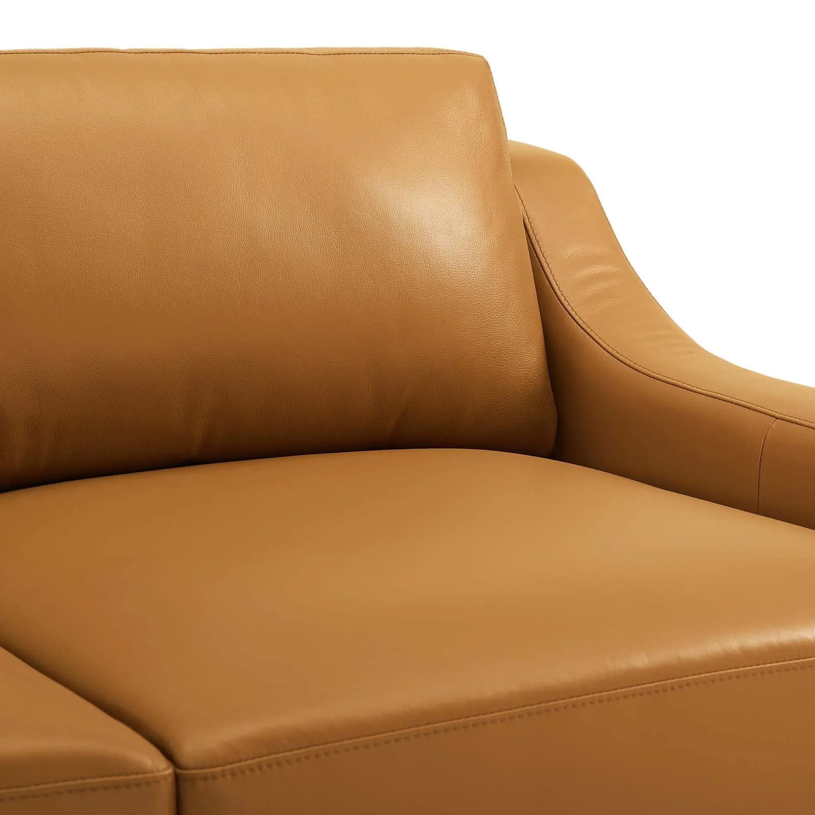 Harness Stainless Steel Base Leather Armchair by Modway