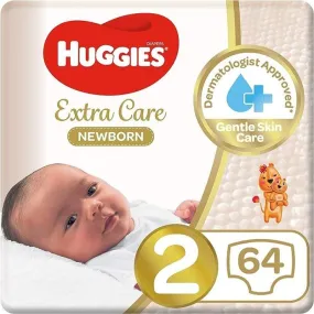 Huggies New Born Diapers - Size 2 - 4-6 Kg - 64 Diaper