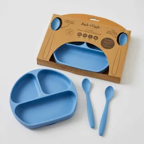 JIGGLE & GIGGLE - SILICONE DINNER SET: BLUE