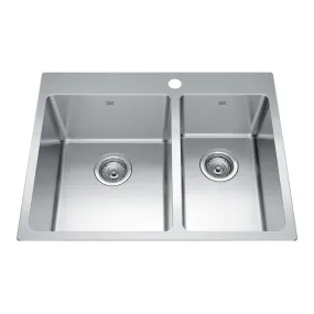 Kindred 27" Brookmore 1-Hole 1.5 Bowl Drop-In Kitchen Sink - BCL2127R-9-1N