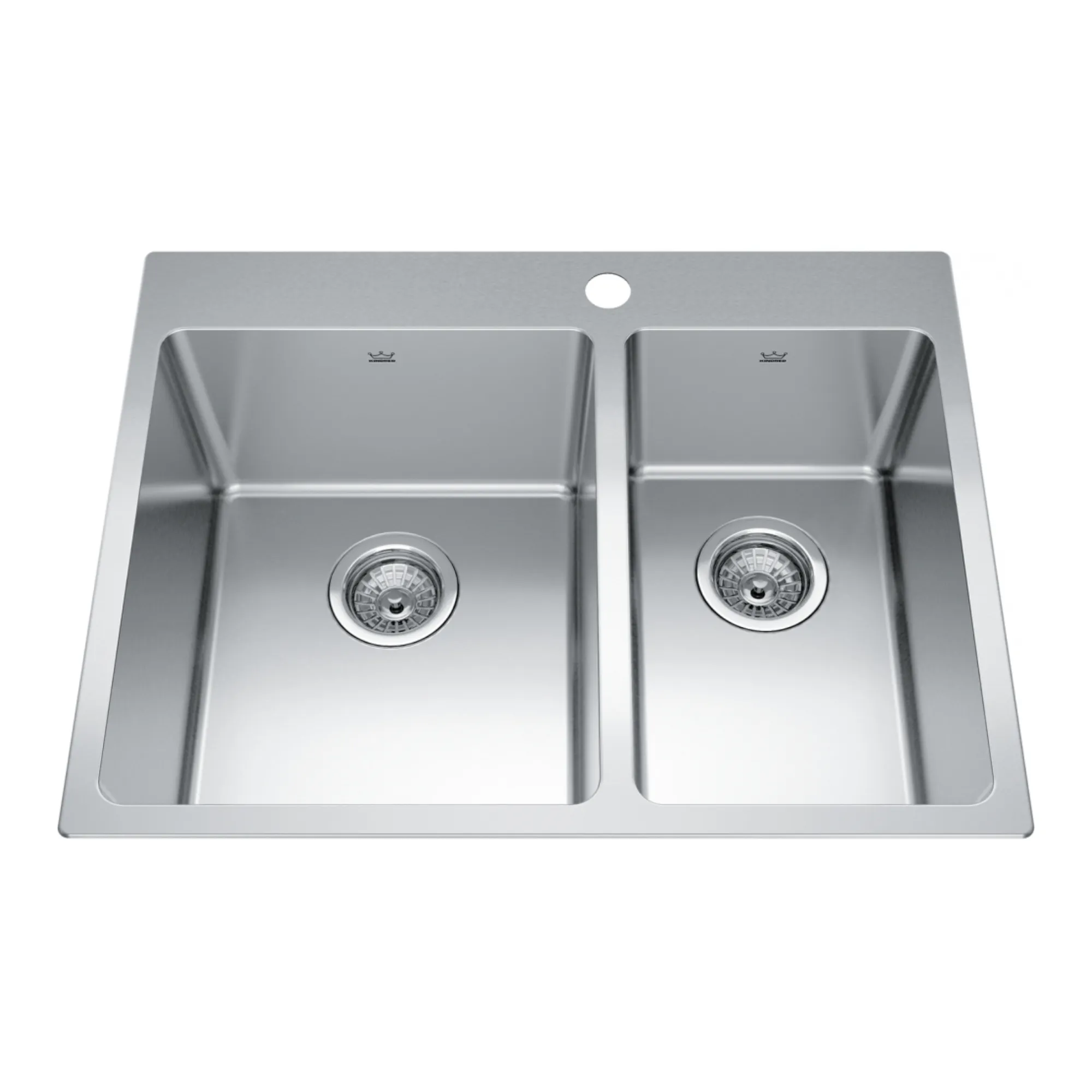 Kindred 27" Brookmore 1-Hole 1.5 Bowl Drop-In Kitchen Sink - BCL2127R-9-1N