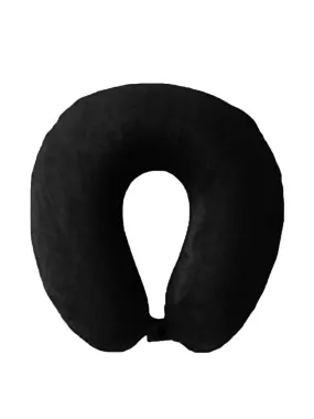 Lushomes neck pillow, Black Travel Pillow, neck pillow for travel, For Flights, for Train, for neck pain sleeping, with Polyester filling (12 x 12 inches, Singe pc)