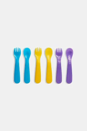 Munchkin Assorted  Color Changing Toddler Forks And Spoons (Pack Of 6)